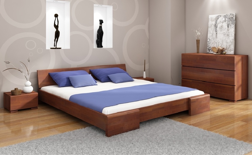 Manželská postel 200 cm Naturlig Blomst (borovice) (s roštem)