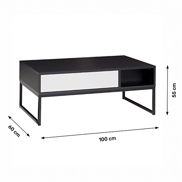 Konferenční stolek typ 10 Marlana (černá + šedá)