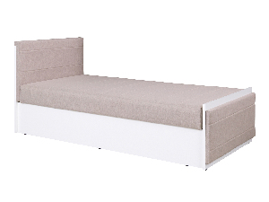 Jednolůžková postel 90 cm Iweta P (bílá matná + béžová) (s roštem a matrací)