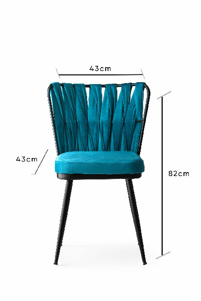 Set 2 židlí Krista (Černá + Modrá)