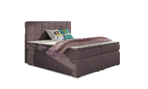 Manželská postel Boxspring 160 cm Abbie (růžová) (s matracemi)