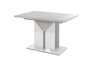 Jídelní stůl Tarni (světle šedá + lesk bílý) (pro 4 až 6 osob)