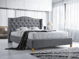 Manželská postel 140 cm Arlie (s roštem) (šedá) *výprodej