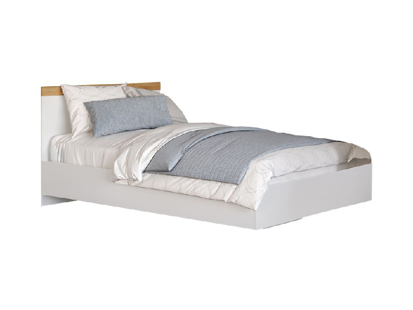 Jednolůžková postel 90cm Valgo 90 (bílá + dub wotan)