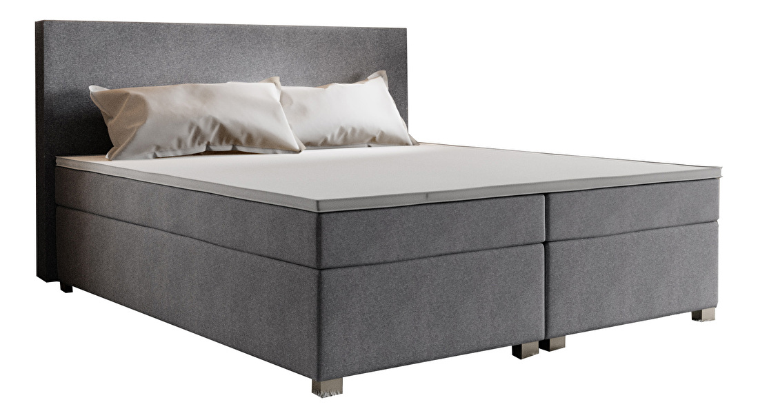 Manželská postel Boxspring 140 cm Simon Comfort (šedá) (s matrací, bez úložného prostoru)