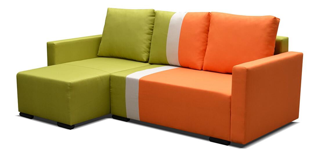 Rohová sedací souprava Erin (zelená + oranžová) (L)