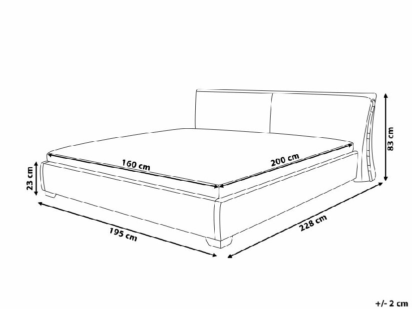 Manželská postel 160 cm PARNAS (s roštem) (černá)