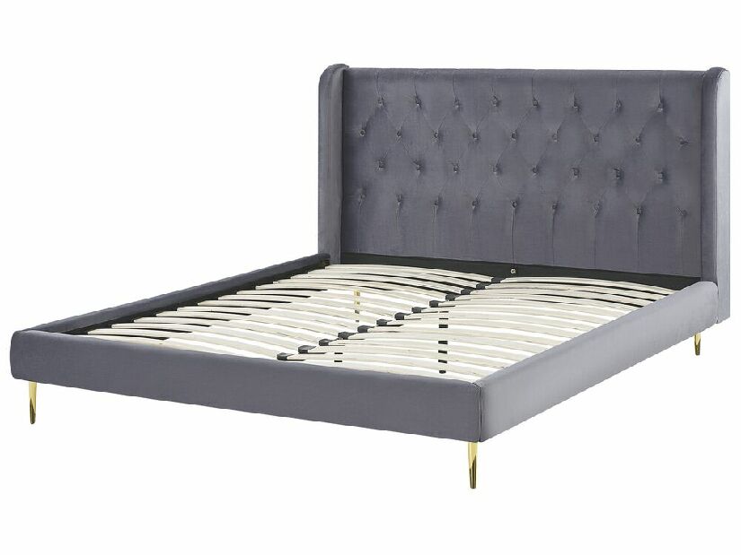 Manželská postel 140 cm Flora (šedá) (s roštem)