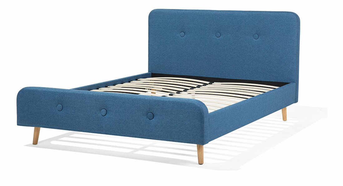 Manželská postel 140 cm ROME (s roštem) (modrá)