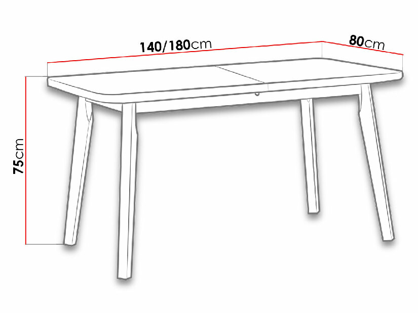 Jídelní stůl Harry 80 X 140/180 VI (4-6 osob) (bílá) *výprodej