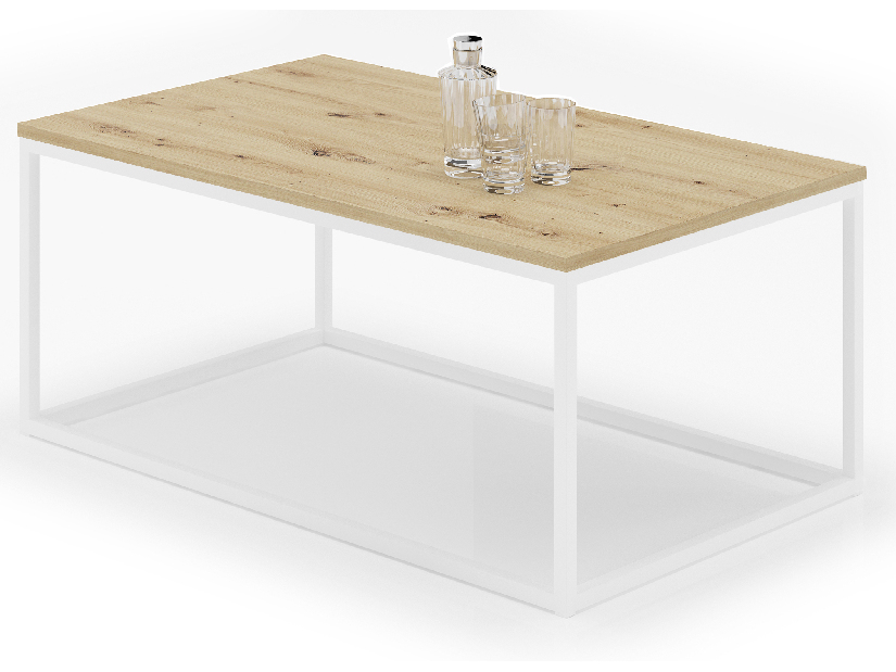 Konferenční stolek Namira (bílá + dub artisan)