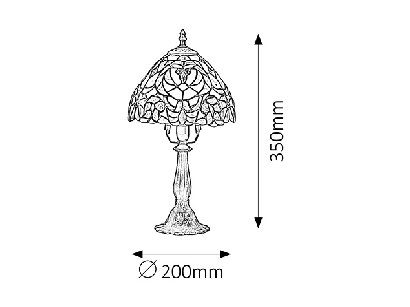 Stolní lampa Mirella 8089 (bronzová + vícebarevné)