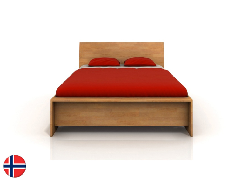 Manželská postel 200 cm Naturlig Lekanger High (buk) (s roštem)