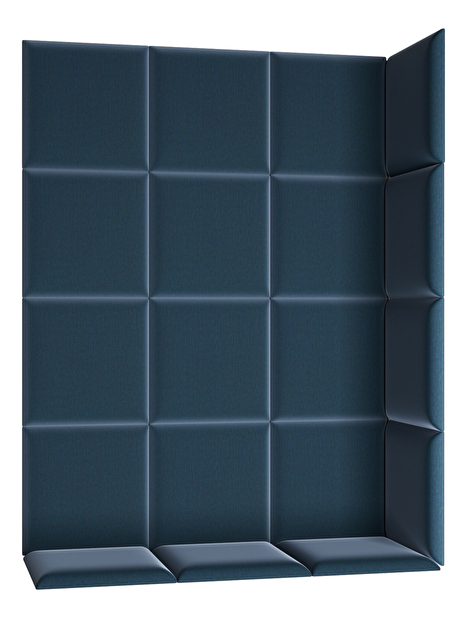 Set 19 čalouněných panelů Quadra 120x160 cm (modrá)