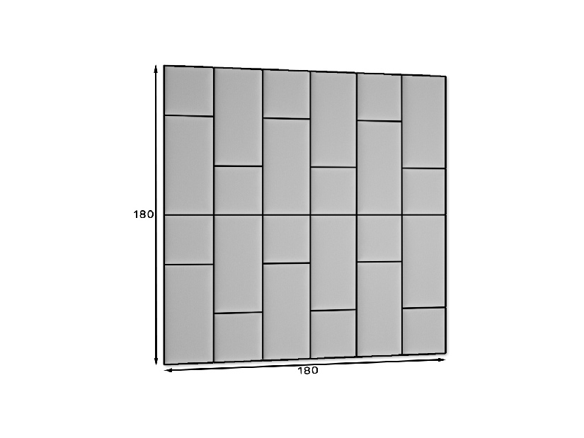 Set 24 čalouněných panelů Quadra 180x180 cm (světlešedá + tmavěšedá)