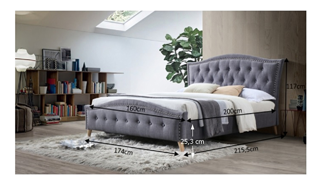 Manželská postel 160 cm Giovana (s roštem)