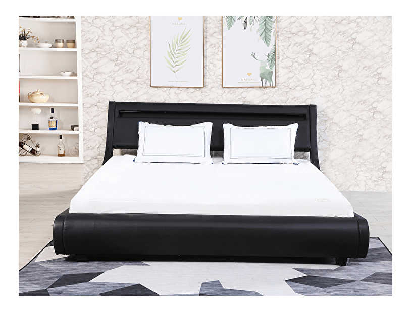 Manželská postel 180 cm Filina (černá) (s roštem) *výprodej