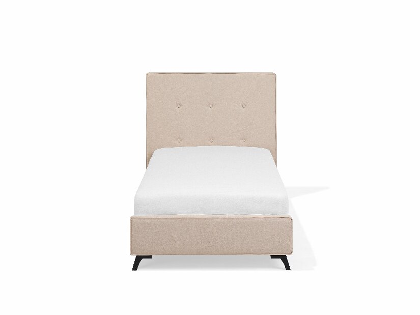 Jednolůžková postel 90 cm AMBRE (s roštem) (béžová)
