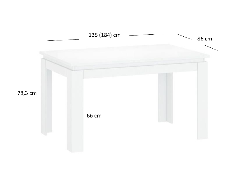Rozkládací jídelní stůl Leona (bílá) (pro 4 až 6 osob)