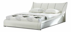Manželská postel 180 cm NICE (s roštem) (bílá)