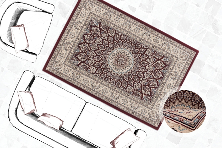Kusový koberec Mashad 130 Red (160 x 230 cm)