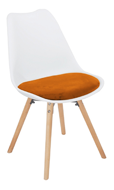 Jídelní židle Samim (oranžová + buk)