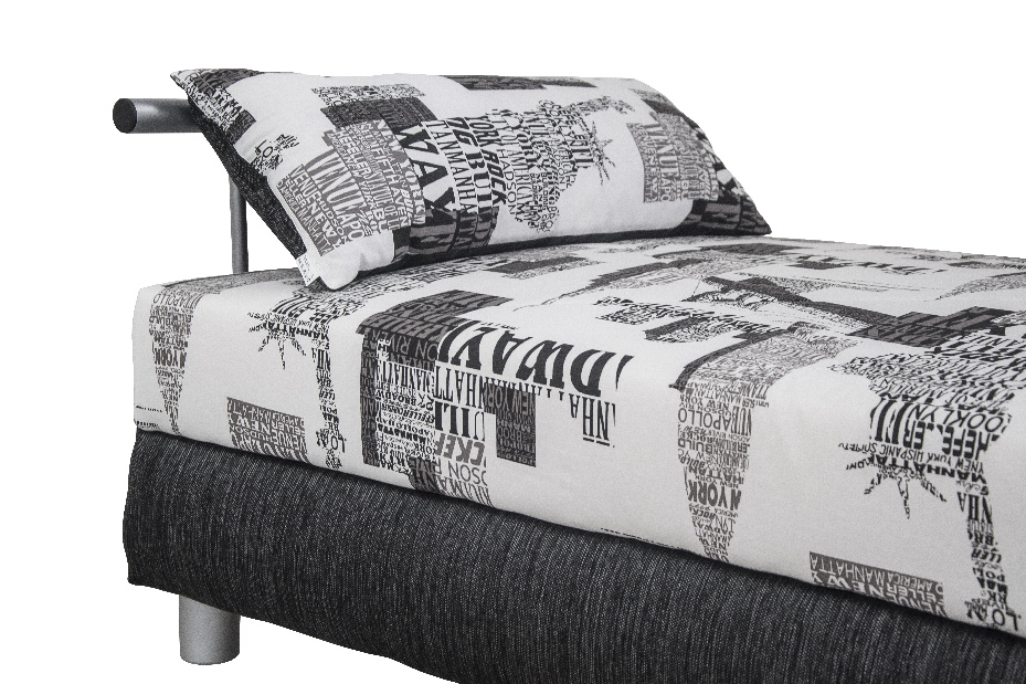 Manželská postel 140 cm Blanář Adriana (tmavě šedá) (s rošty a matracemi Alena)