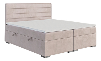 Manželská postel Boxspring 200 cm Benio (světlofialová) (s matrací a úl. prostorem)