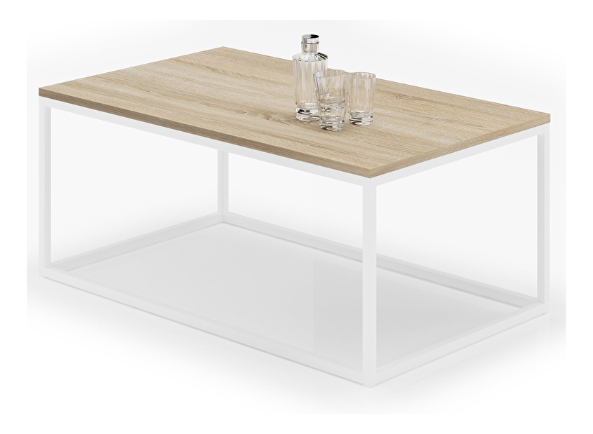 Konferenční stolek Namira (bílá + dub sonoma)