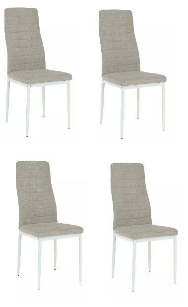 Set 4 ks. jidelních stoliček Toe nova (béžová + bílá)