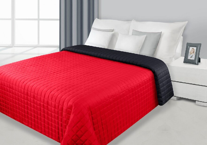 Přehoz na postel 210x170cm Eva (červená + černá)