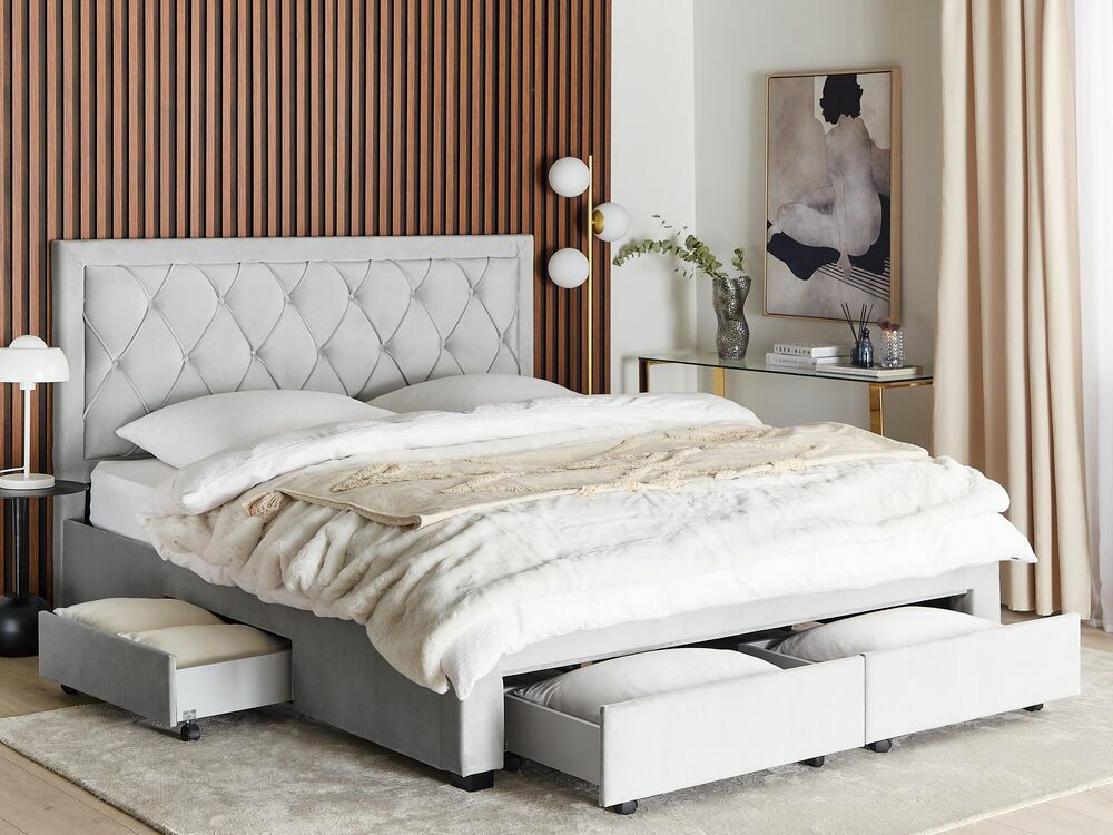 Manželská postel 180 cm Levi (šedá)