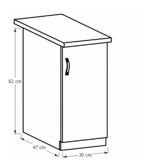 Dolní kuchyňská skříňka D30 Provense (bílá + sosna andersen) (P)