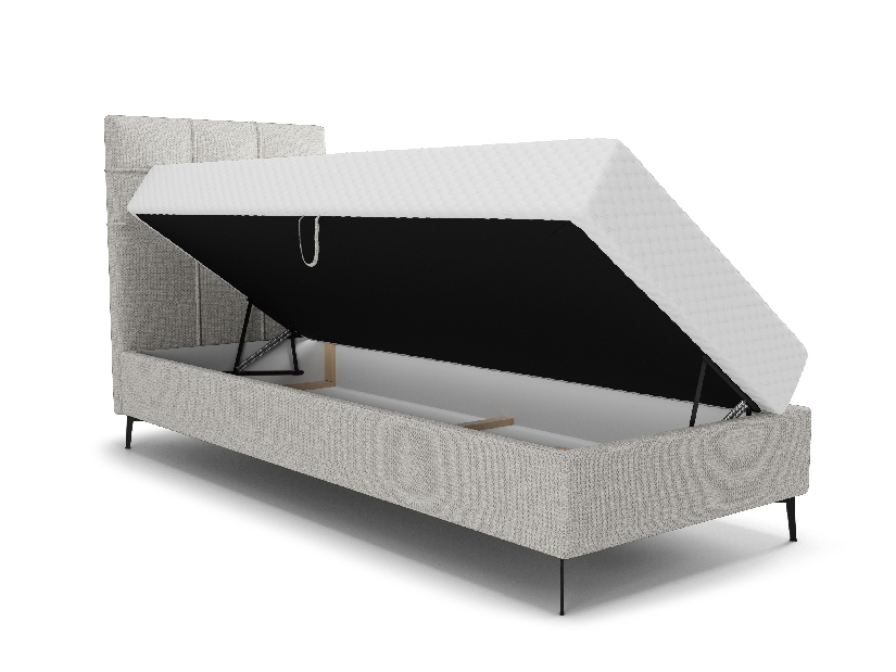 Jednolůžková postel 90 cm Infernus Comfort (světle šedá) (s roštem, bez úl. prostoru)