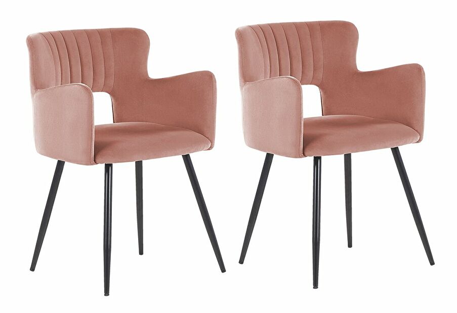Set 2 ks jídelních židlí Shelba (růžová)