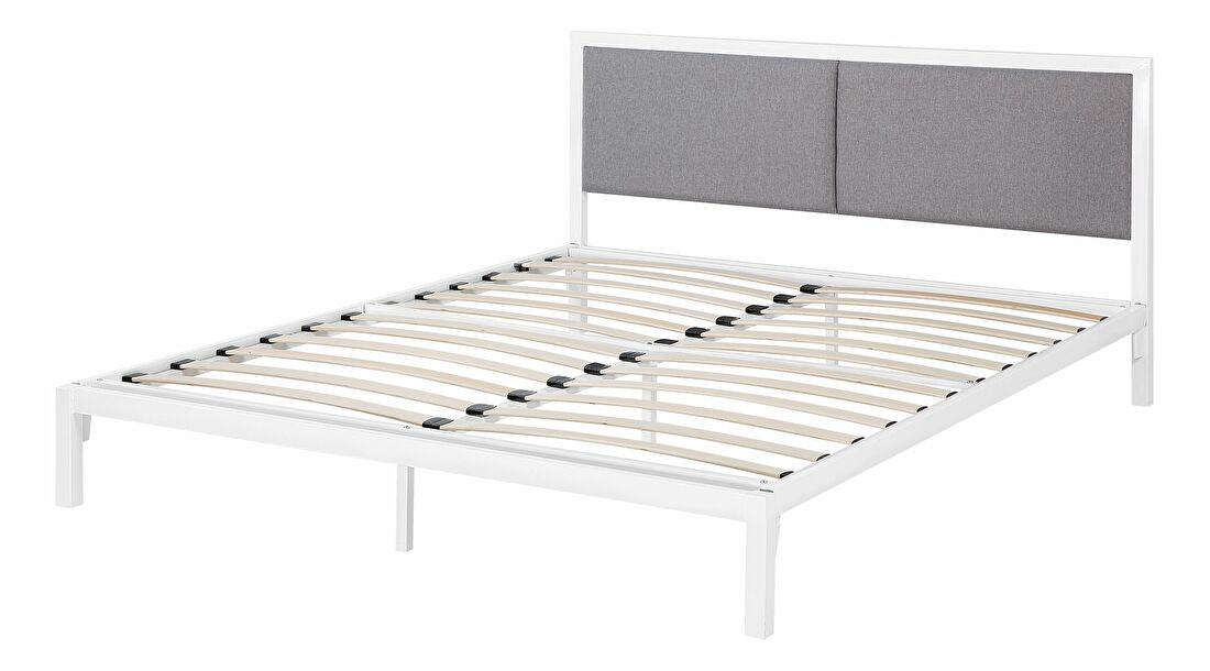 Manželská postel 160 cm CAMAR (s roštem) (bílá)
