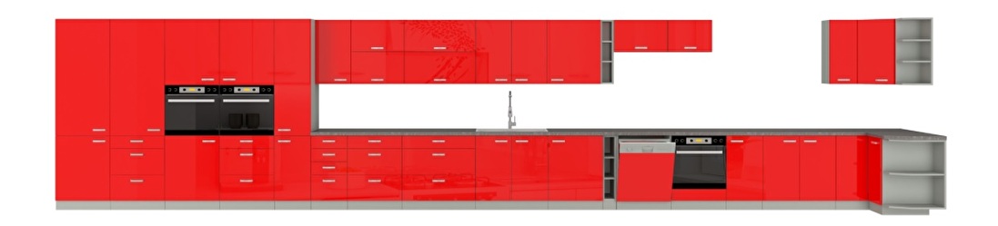 Dolní kuchyňská skříňka na koš Roslyn 30 D CARGO BB (červená + šedá)