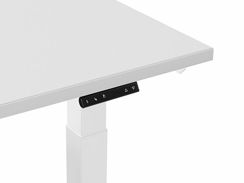 Psací stůl DEsIRA II (160x72 cm) (šedá + bílá) (el. nastavitelný)