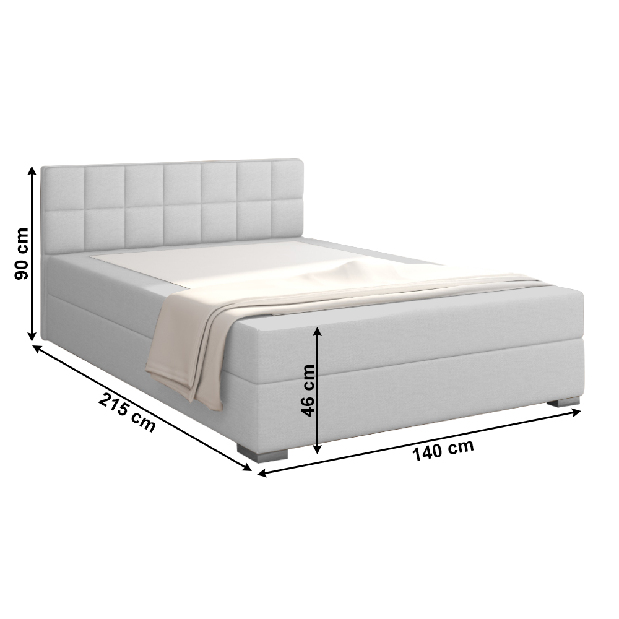 Manželská postel Boxspring 140 cm Ferrati (šedohnědá)