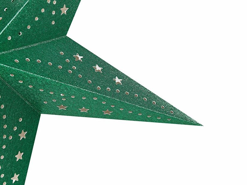Set 2 ks závěsných hvězd 45 cm Monti (zelená třpytivá)