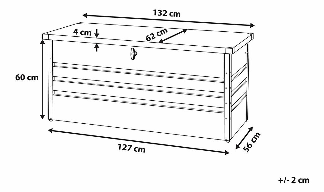 Úložný box 130x62cm Ceros (grafit)