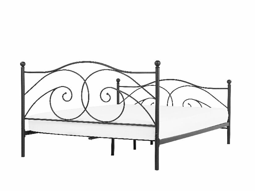 Manželská postel 160 cm DIROU (s roštem) (černá) *výprodej