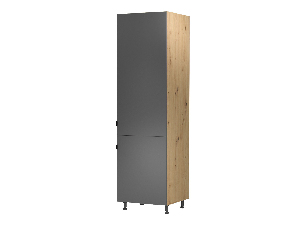 Kuchyňská skříňka na vestavěnou ledničku D60ZL Langari (dub artisan + šedá matná) (L)