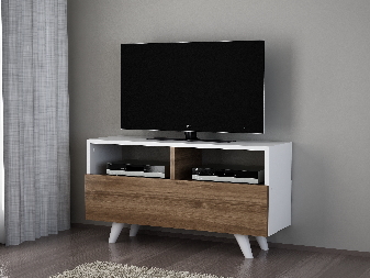 TV stolek/skříňka Noterdame K3 (Bílá + Ořech)