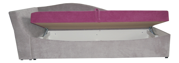 Jednolůžková postel (válenda) 90 cm BRW Boston šedá + fialová (P) (s roštem a matrací)