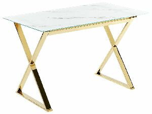 Jídelní stůl Ariane (bílá + zlatá) (pro 4 osoby)