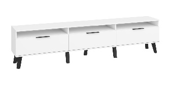 TV stolek/skříňka Shela SVN-12 (bílá + bílý lesk)