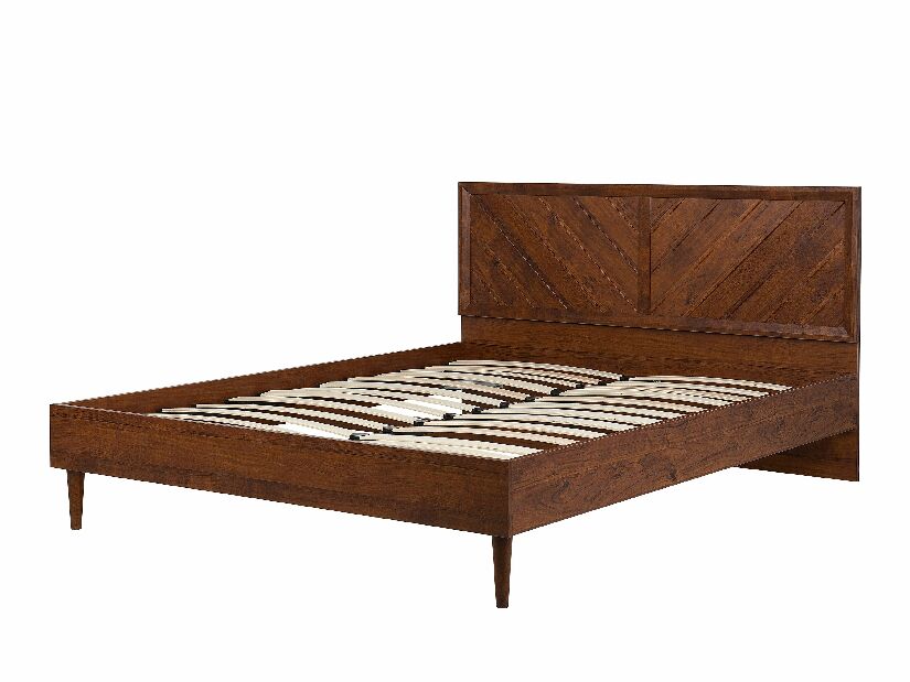 Manželská postel 180 cm MILLET (s roštem) (tmavé dřevo)