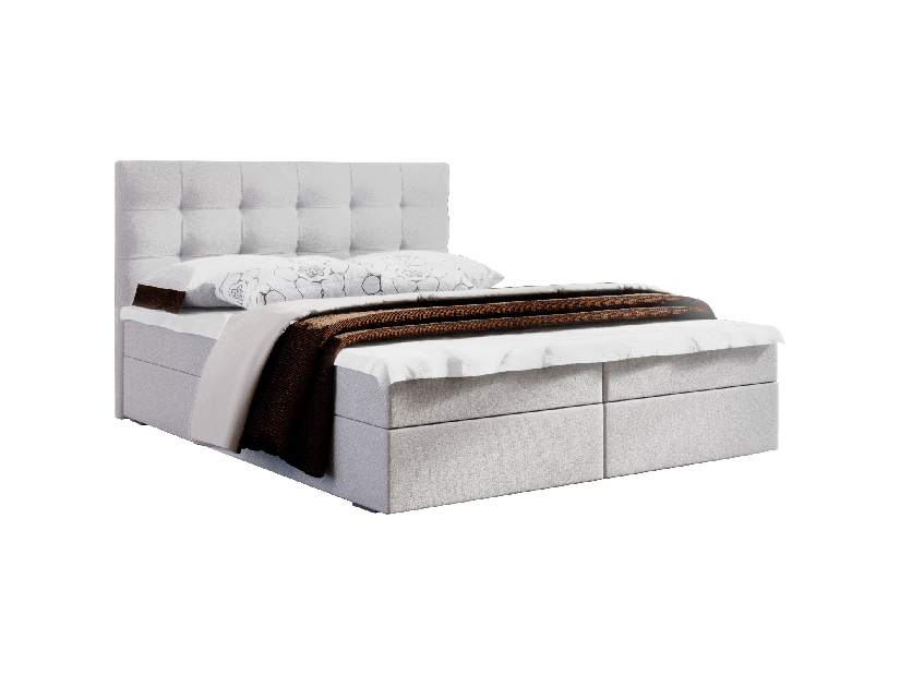 Manželská postel Boxspring 160 cm Fade 2 Comfort (béžová) (s matrací a úložným prostorem)