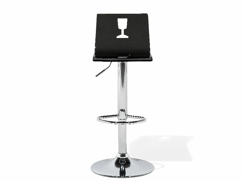 Set 2ks. barových židlí Bozen (průhledná) (černý plast)